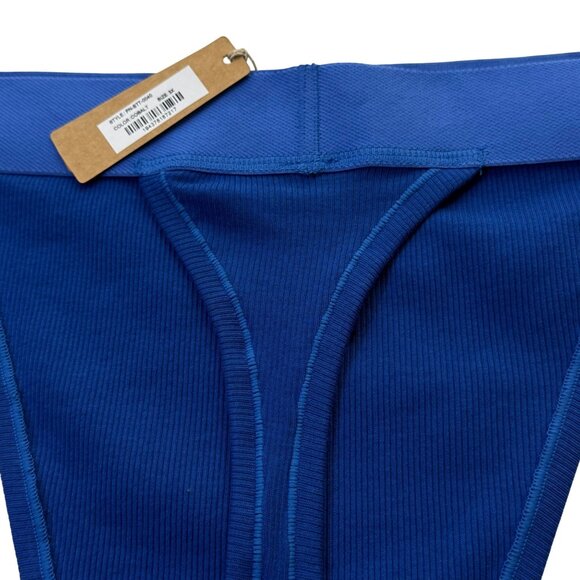 SKIMS Cotton Rib Thong Cobalt 3X - Picture 6 of 11